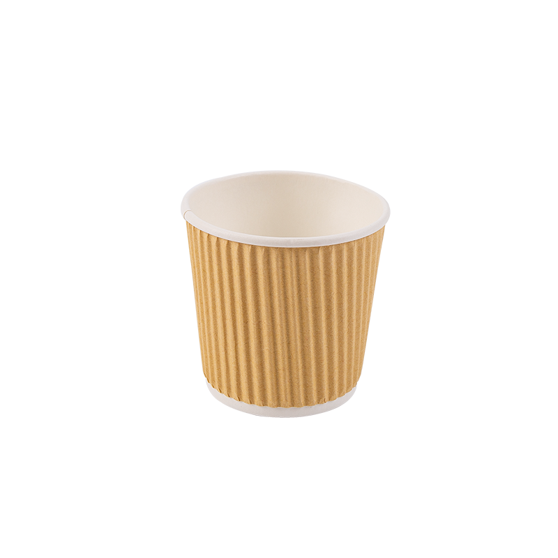 Copos de papel ondulado biodegradáveis ​​descartáveis ​​de 4 onças