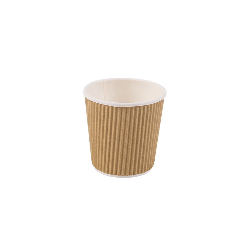 Copos de papel ondulado biodegradáveis ​​descartáveis ​​de 4 onças