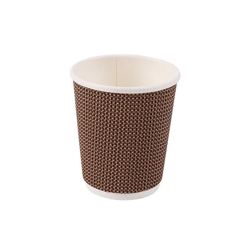 Copos de papel ondulado biodegradáveis ​​descartáveis ​​de 8 onças