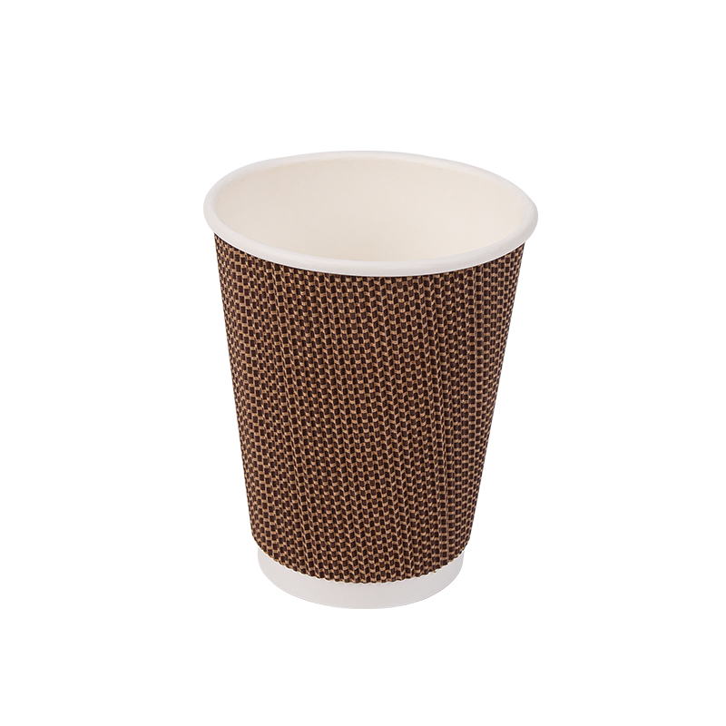 Copos de papel ondulado biodegradáveis ​​descartáveis ​​de 12 onças