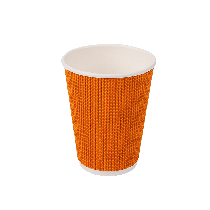 Copos de papel ondulado biodegradáveis ​​descartáveis ​​de 12 onças